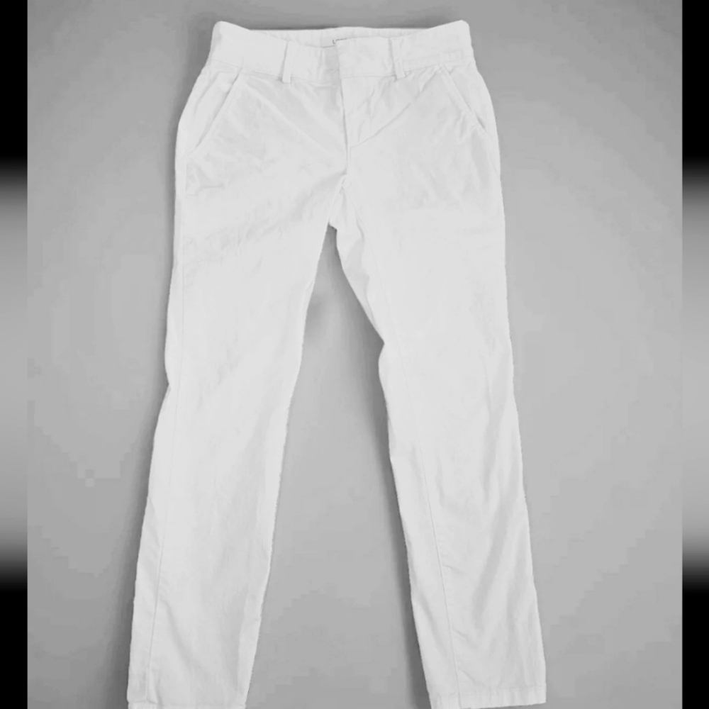 Ann Taylor LOFT The Perfect Straight White Crop Pants Women Sz 2